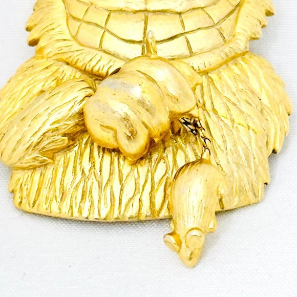 Vintage Cat and Mouse Brooch Jonette Jewelry (JJ) 1980s - Picture 4 of 6